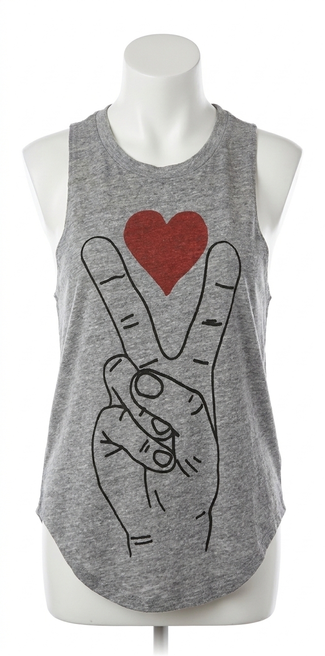 NEW CHASER triblend muscle tank peace & love in streaky grey